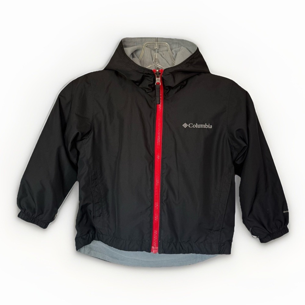 Columbia Omni Shield Reversible Hooded Jacket Youth XXS 4/5 Black Gray